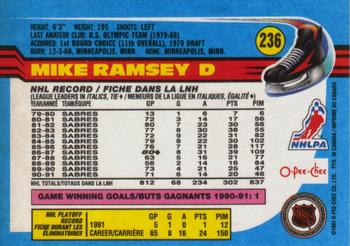 1991-92 O-Pee-Chee #236 Mike Ramsey Back