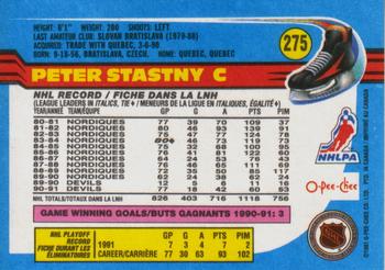 1991-92 O-Pee-Chee #275 Peter Stastny Back