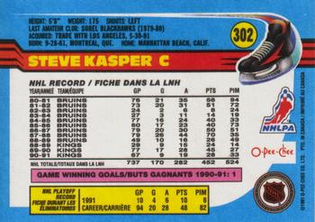 1991-92 O-Pee-Chee #302 Steve Kasper Back