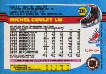 1991-92 O-Pee-Chee #336 Michel Goulet Back