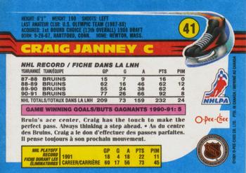 1991-92 O-Pee-Chee #41 Craig Janney Back