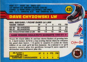 1991-92 O-Pee-Chee #435 Dave Chyzowski Back