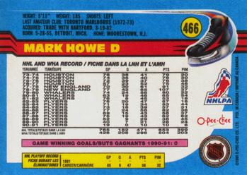 1991-92 O-Pee-Chee #466 Mark Howe Back