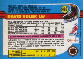 1991-92 O-Pee-Chee #488 David Volek Back