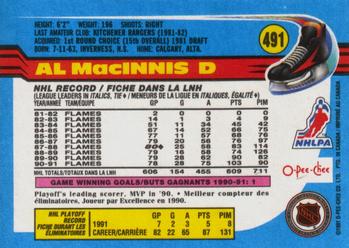 1991-92 O-Pee-Chee #491 Al MacInnis Back