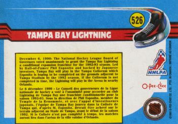 1991-92 O-Pee-Chee #526 Tampa Bay Lightning Back
