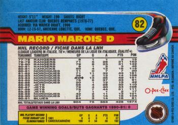 1991-92 O-Pee-Chee #82 Mario Marois Back