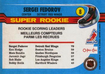 1991-92 O-Pee-Chee #8 Sergei Fedorov Back
