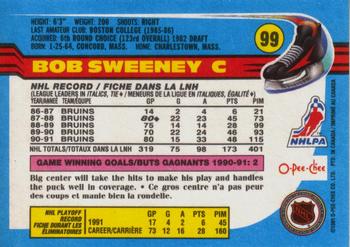 1991-92 O-Pee-Chee #99 Bob Sweeney Back