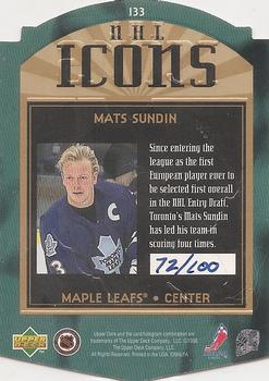 1997-98 SP Authentic - Icons Die Cuts #I33 Mats Sundin Back