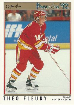 1991-92 O-Pee-Chee Premier #92 Theo Fleury Front