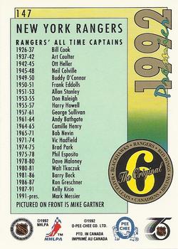 1991-92 O-Pee-Chee Premier #147 Mike Gartner Back