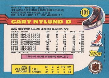 1991-92 Topps #101 Gary Nylund Back