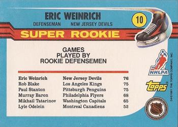 1991-92 Topps #10 Eric Weinrich Back