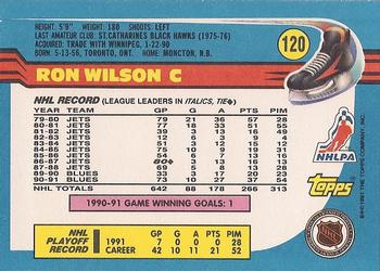 1991-92 Topps #120 Ron Wilson Back
