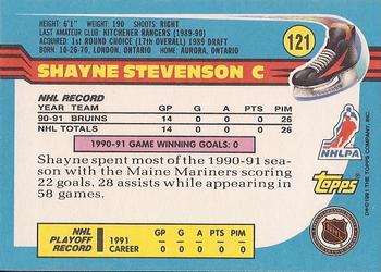 1991-92 Topps #121 Shayne Stevenson Back