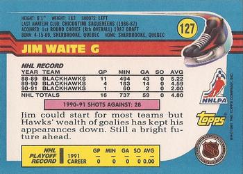 1991-92 Topps #127 Jim Waite Back