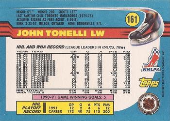 1991-92 Topps #161 John Tonelli Back
