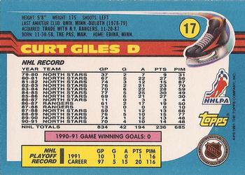 1991-92 Topps #17 Curt Giles Back