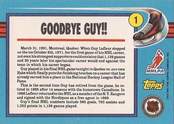 1991-92 Topps #1 Guy Lafleur Back