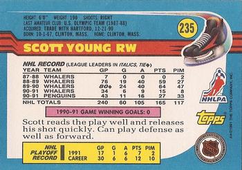 1991-92 Topps #235 Scott Young Back