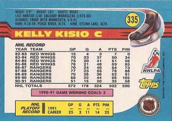 1991-92 Topps #335 Kelly Kisio Back