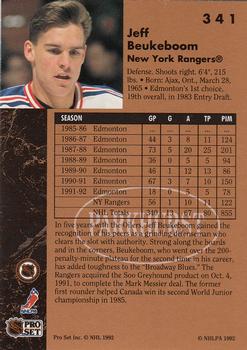 1991-92 Parkhurst #341 Jeff Beukeboom Back