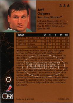 1991-92 Parkhurst #386 Jeff Odgers Back