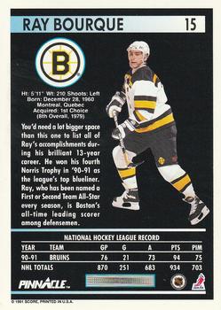 1991-92 Pinnacle #15 Ray Bourque Back