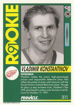 1991-92 Pinnacle #311 Vladimir Konstantinov Back