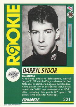 1991-92 Pinnacle #321 Darryl Sydor Back