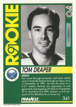 1991-92 Pinnacle #341 Tom Draper Back