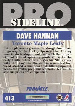 1991-92 Pinnacle #413 Dave Hannan Back