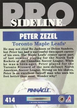 1991-92 Pinnacle #414 Peter Zezel Back