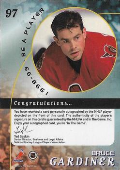 1998-99 Be a Player - Autographs #97 Bruce Gardiner Back