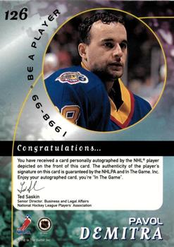 1998-99 Be a Player - Autographs #126 Pavol Demitra Back