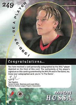 1998-99 Be a Player - Autographs #249 Marian Hossa Back
