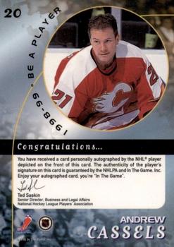 1998-99 Be a Player - Autographs Gold #20 Andrew Cassels Back