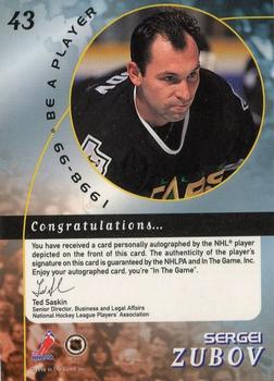 1998-99 Be a Player - Autographs Gold #43 Sergei Zubov Back