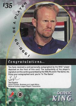 1998-99 Be a Player - Autographs Gold #135 Derek King Back