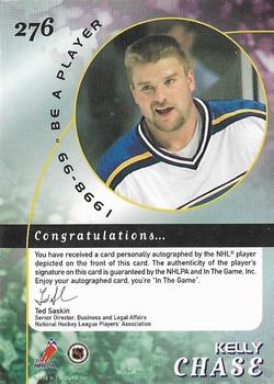 1998-99 Be a Player - Autographs Gold #276 Kelly Chase Back