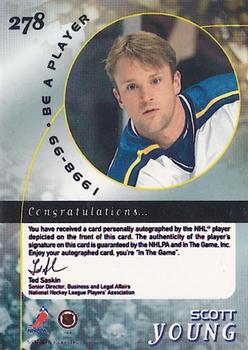 1998-99 Be a Player - Autographs Gold #278 Scott Young Back