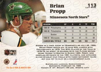 1991-92 Pro Set #113 Brian Propp Back
