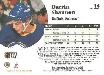 1991-92 Pro Set #14 Darrin Shannon Back