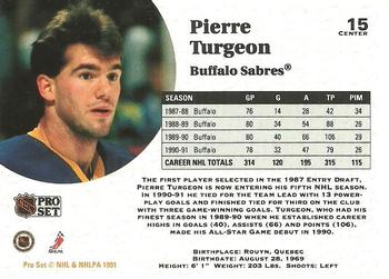 1991-92 Pro Set #15 Pierre Turgeon Back