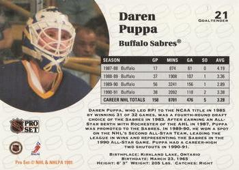 1991-92 Pro Set #21 Daren Puppa Back
