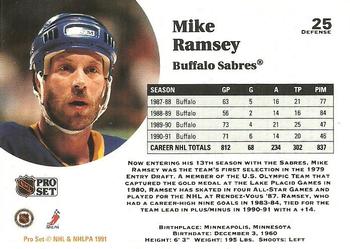 1991-92 Pro Set #25 Mike Ramsey Back