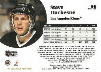 1991-92 Pro Set #96 Steve Duchesne Back