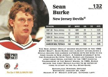 1991-92 Pro Set #132 Sean Burke Back
