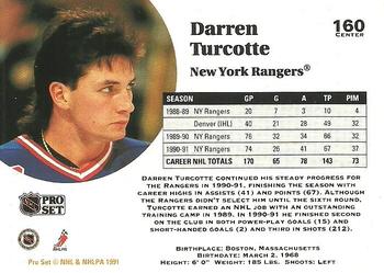 1991-92 Pro Set #160 Darren Turcotte Back